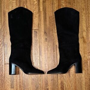 SCHUTZ Black Heeled Knee-High Boots